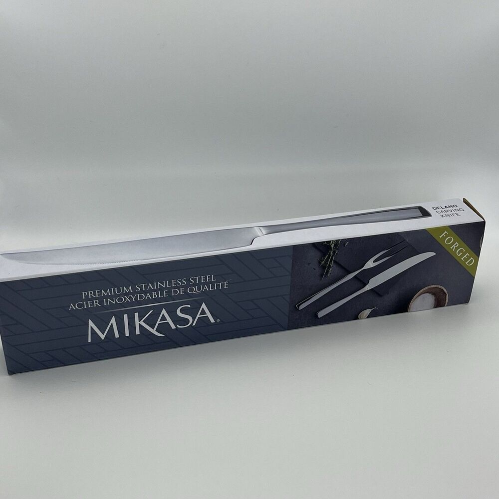 Mikasa Delano 2 Piece Carving Set Forged Stainless Steel Knife Fork NEW